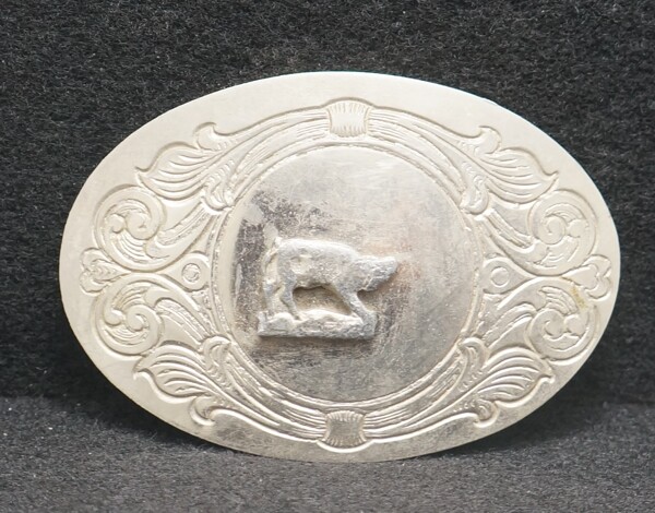 WA01157 VINTAGE 1970s **COW CUT-OUT** WESTERN BELT BUCKLE