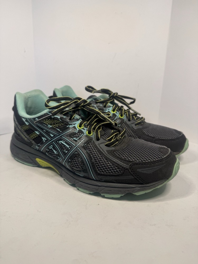 ASICS Gel-Venture Women's Running Shoes in Black Carbon Neon Lime - Size 8.5