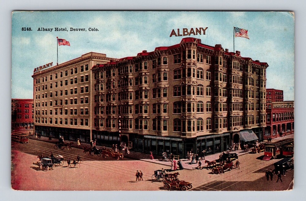 Denver CO-Colorado, Albany Hotel Advertising, Antique, Vintage Souvenir Postcard