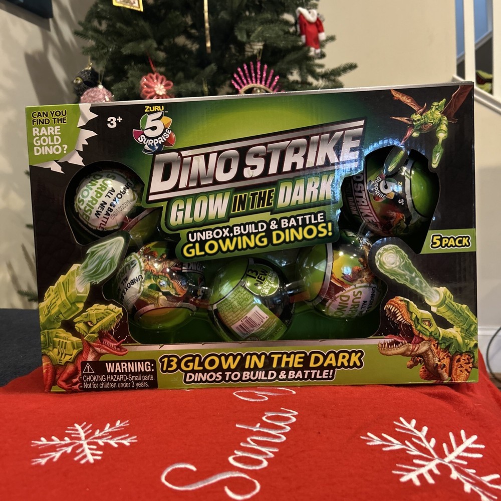 BNIB Zuru Dino Strike 5 Surprises Glow in the Dark Dinosaurs Eggs Pack
