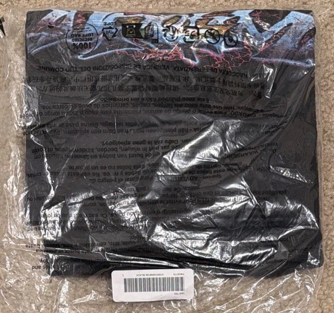 NWT Supreme Tag Tee Shirt Black FW25 Size Men’s Large FREE SHIPPING!