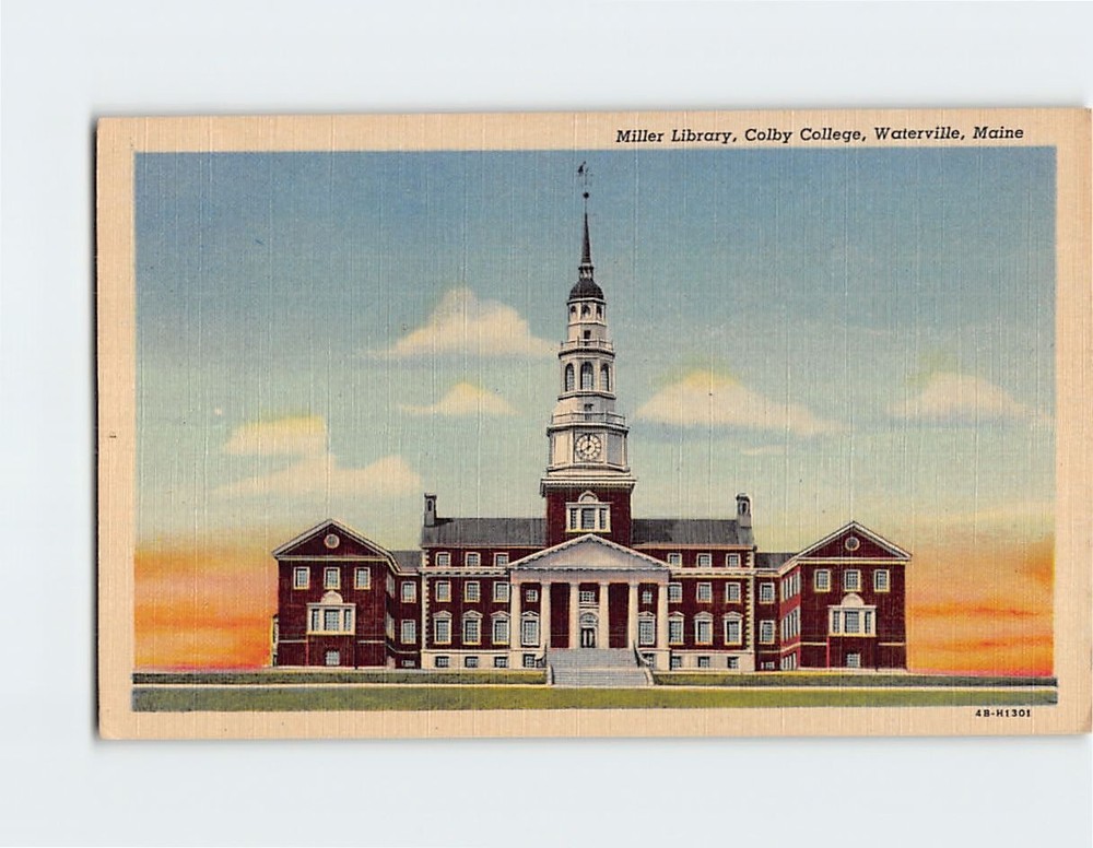 Postcard Miller Library Colby College Waterville Maine USA
