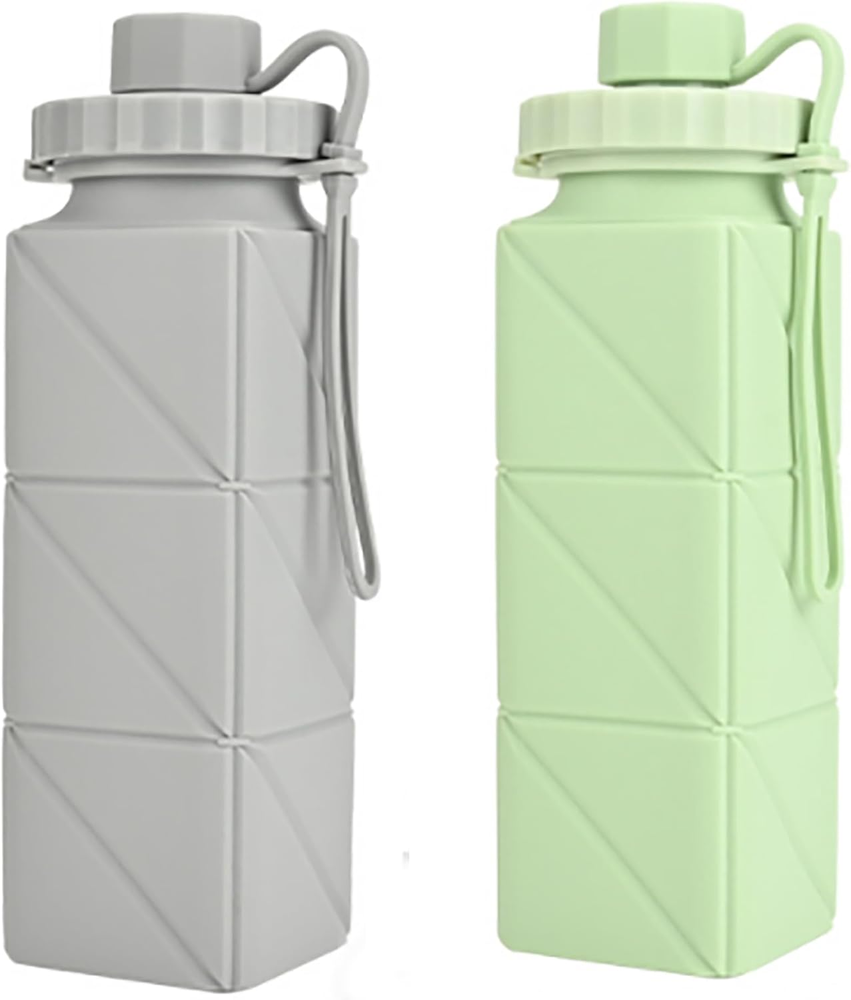 Collapsible Water Bottle, Silicone Foldable Water Bottles for Travel, Easy-To-Ca
