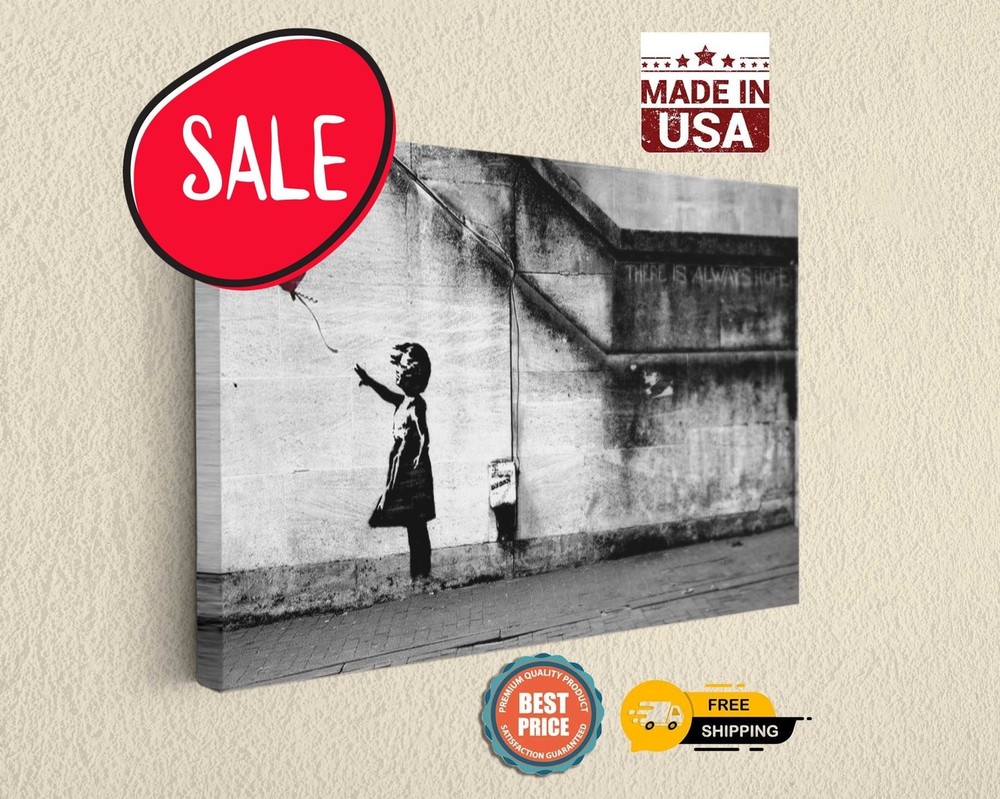 Banksy Balloon Girl Print Canvas Ready To Hang Wall Art Home Decor