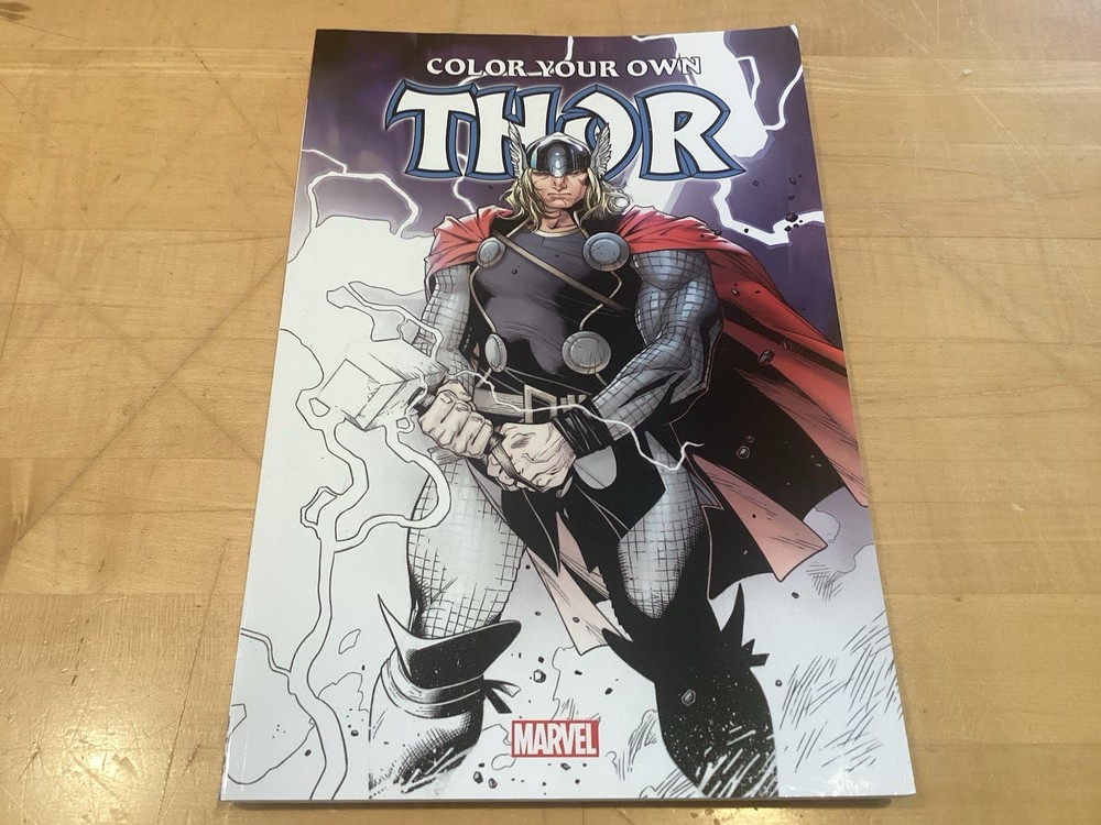 Color Your Own Thor Not Colored In Coloring Book New Condition 2017 Marvel