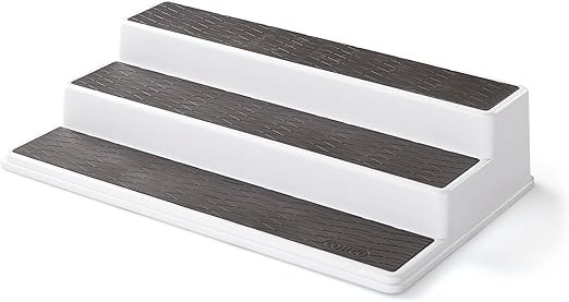 Copco 3-Tier Non-Skid Spice Rack Organizer 15 Inch White Gray Kitchen Pantry Storage