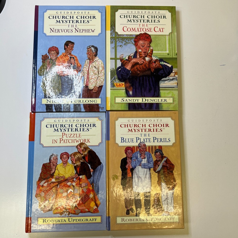 Church Choir Mysteries, Lot of 4 Guideposts HC Comatose Cat Nervous Nephew