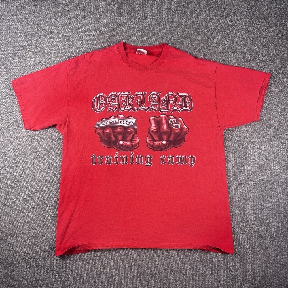 Vintage Support 81 Hells Angels Shirt Mens XL Red Oakland Training Camp Y2K