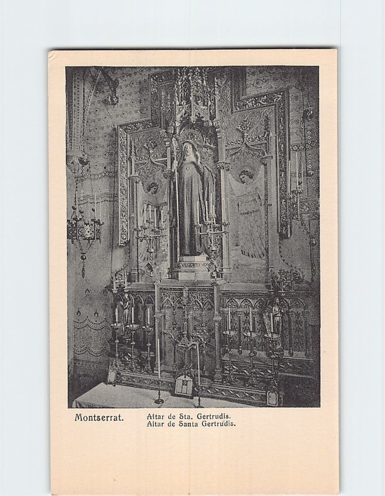 Postcard Altar de Santa Gertrudis Montserrat Spain