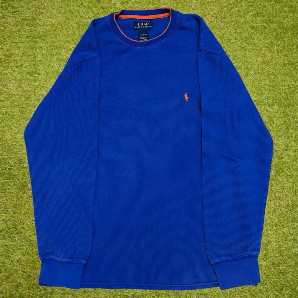 Polo Ralph Lauren Blue & Orange Long Sleeve Shirt Size XL