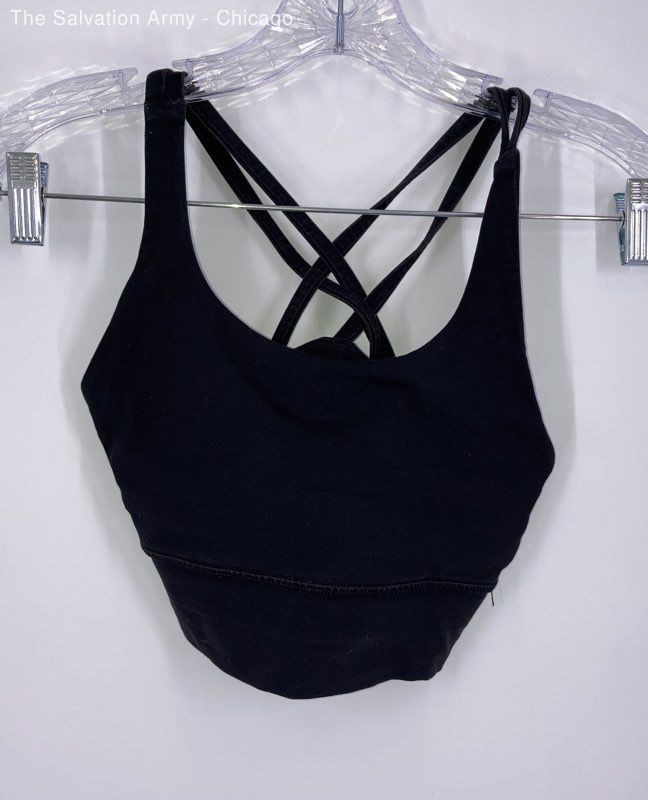 Lululemon Womens Black Crossover Strappy Back Pullover Sports Bra Size L