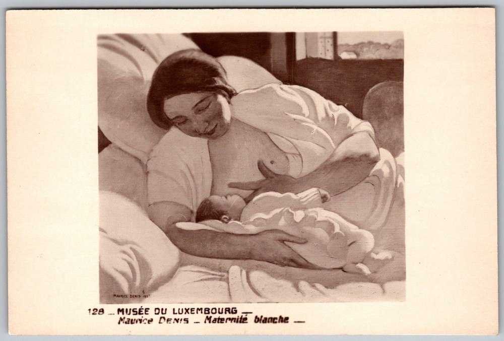 Antique Postcard Maurice Denis Maternite Blanche Paris, Fr 1920s