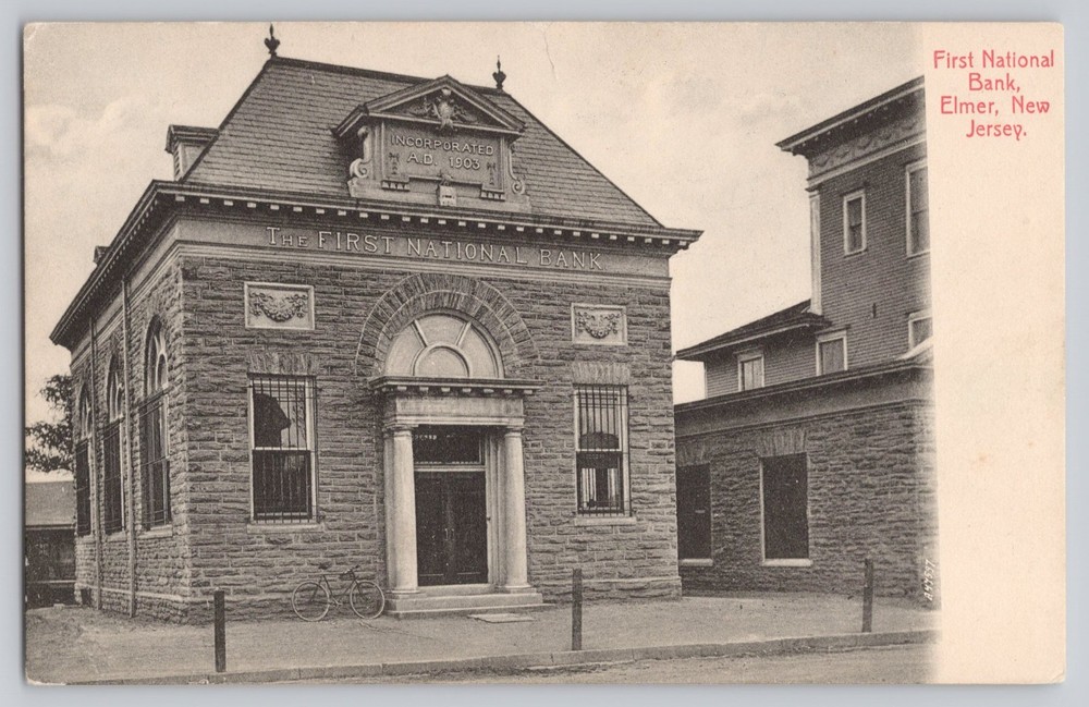 Elmer New Jersey NJ First National Bank Vintage Postcard