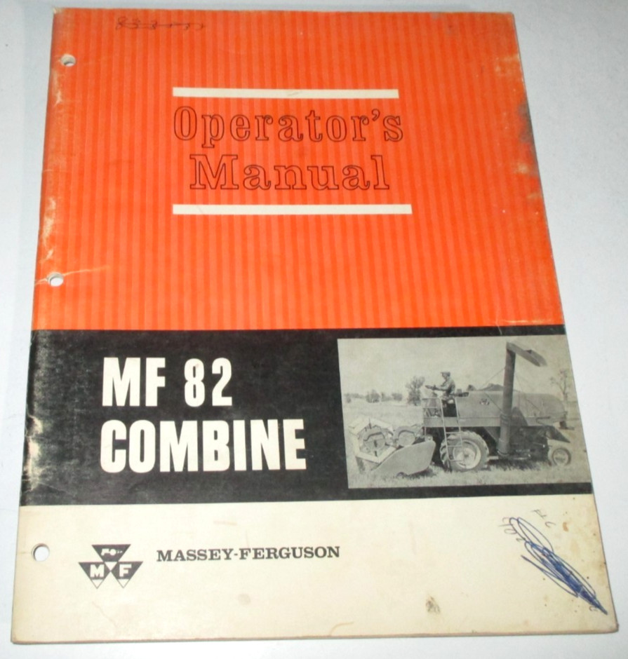 Massey Ferguson MF 82 Combine Operators/Owners Manual 690-461-M2 5-66 ORIGINAL!