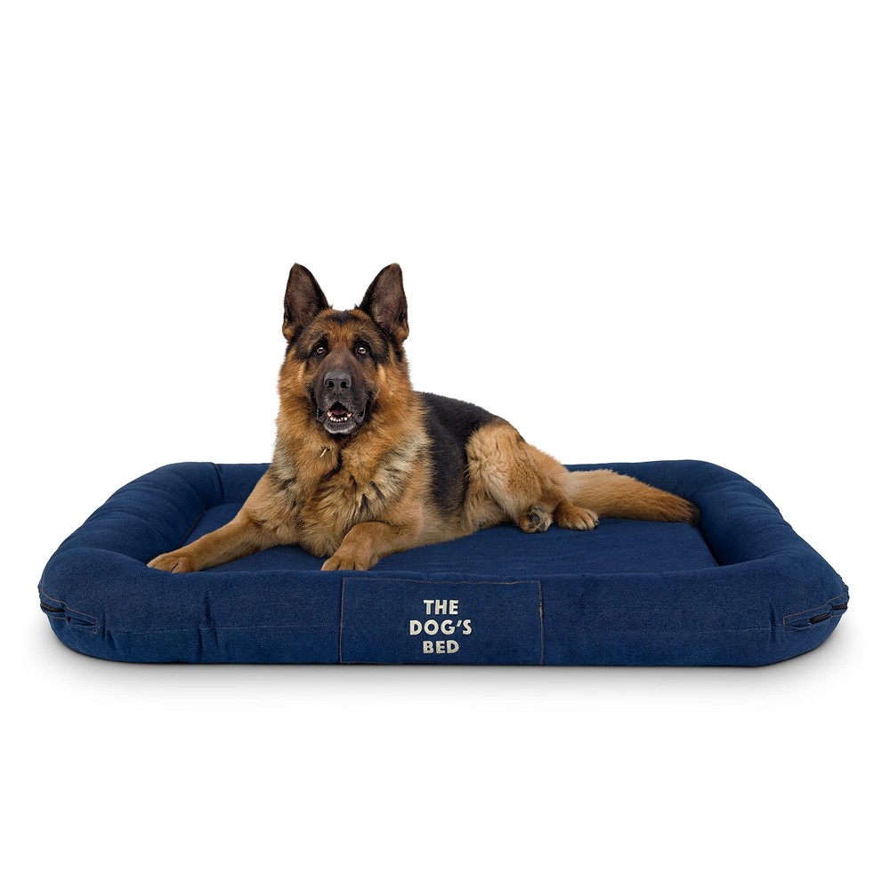 Waterproof XL Blue Denim Dog Bed with Durable YK Fabric