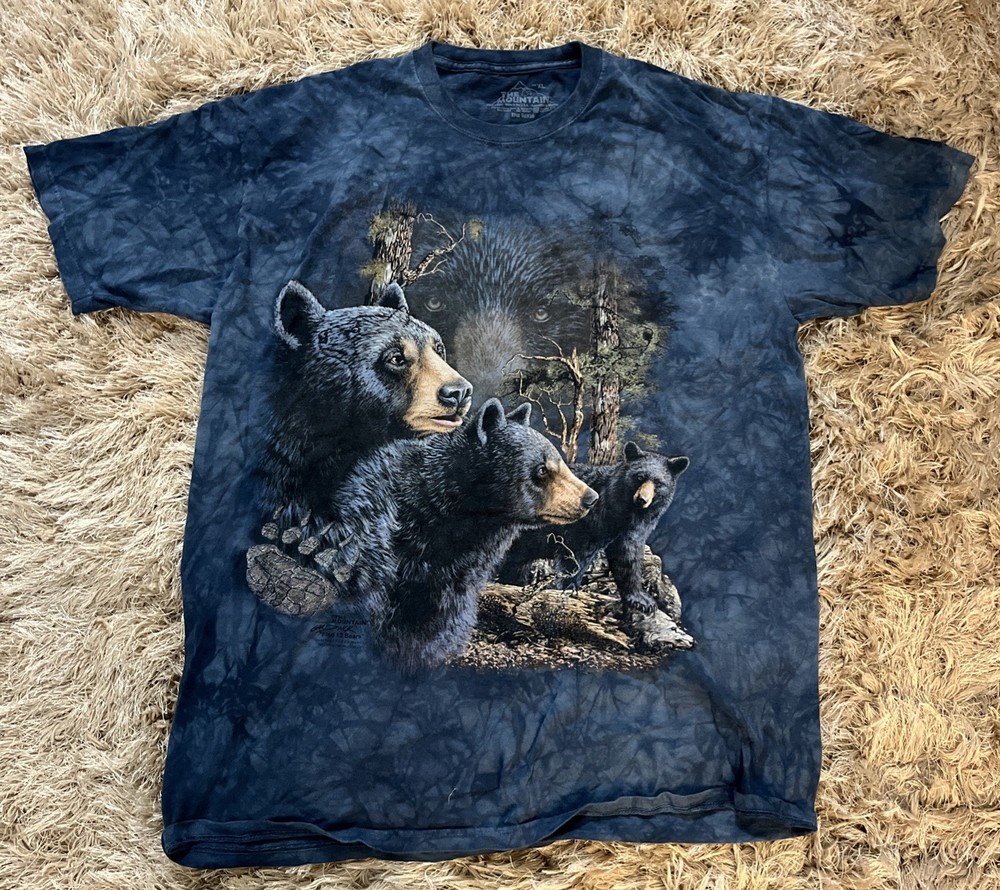 The Mountain Bear Shirt Mens XL Blue Graphic Nature Wildlife Find 13 Bears Tee