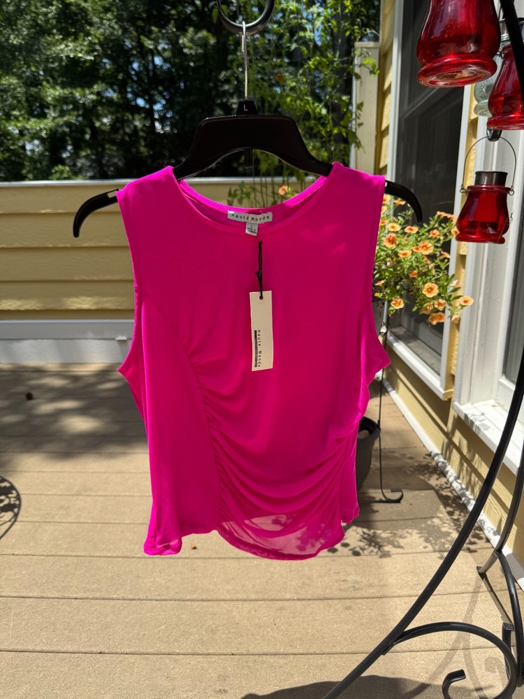 Hot pink women's blouse with elegant design
