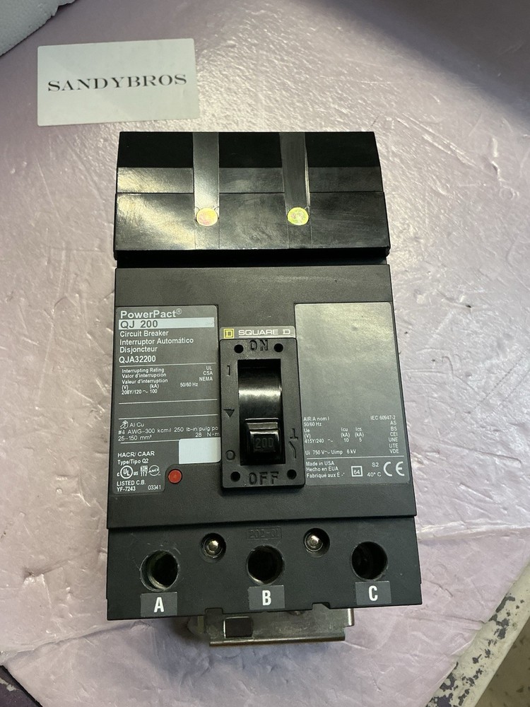 Schneider Electric Square D QJA32200 PowerPact QJ Circuit Breaker 200 A NTO