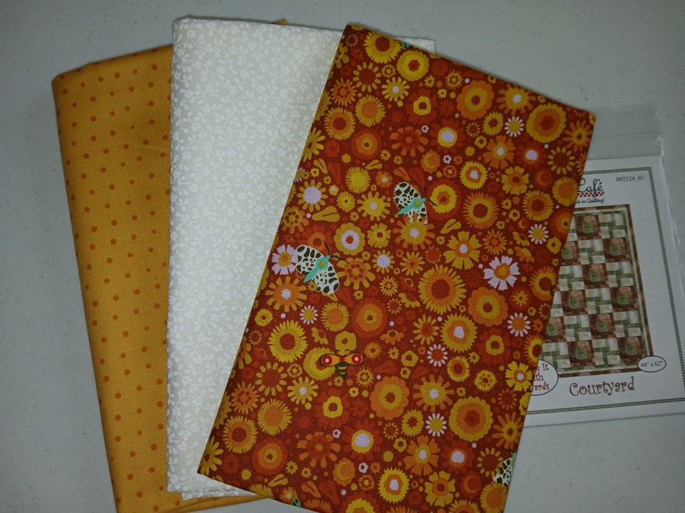 Lot 3 yd quilt kit w/pattern Fabric Cafe focus light dark QSQ free ship HTF