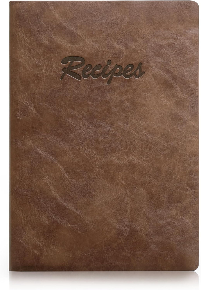 Recipe Book to Write in Your Own Recipes, Blank Hardcover Cookbook with Pocket,