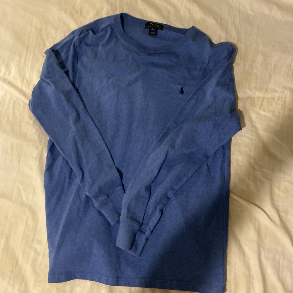 Polo Ralph Lauren Mens Blue Shirt Dark Pony Long Sleeve Size XL 100% Cotton