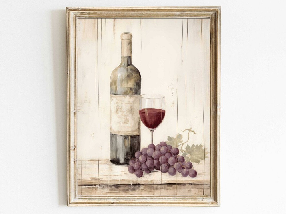 Elegant Vintage Wine Grape Wall Art Rustic Elegance