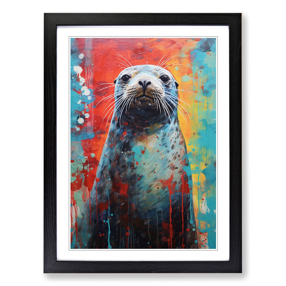 Seal Abstract No.2 Wall Art Print Framed Canvas Picture Poster Decor Living Room