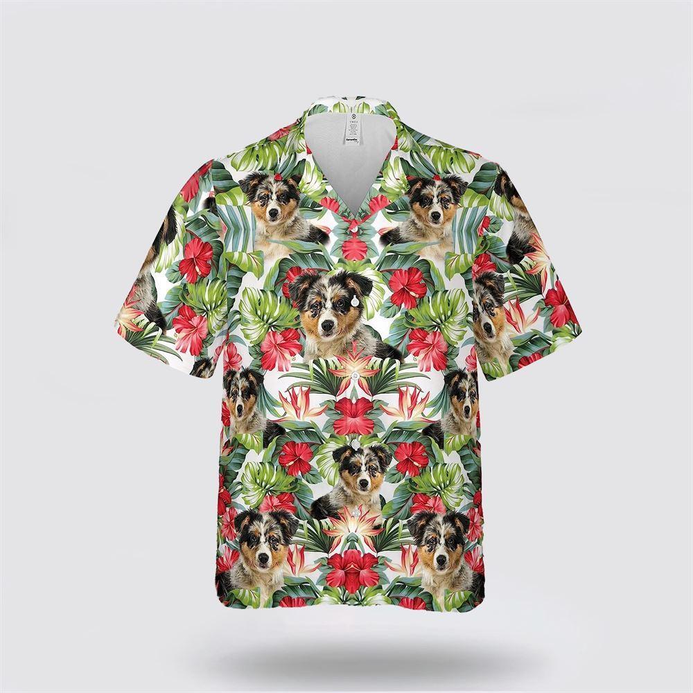 Australian Shepherd Flower And Leaves Tropic Hawaiin Shirt 8211 Gift For Dog Lov