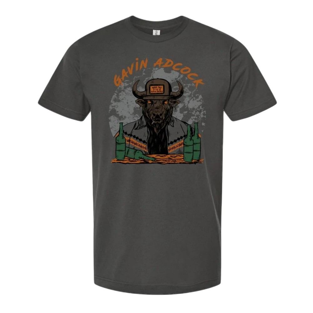 Gavin Adcock Graphite Bull T-shirt Graphic Print S-5XL