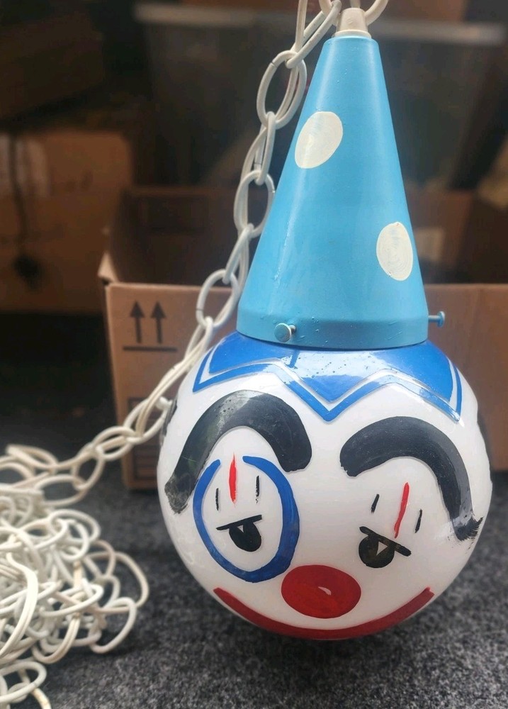 Vintage Clown Swag Lamp Hand Painted