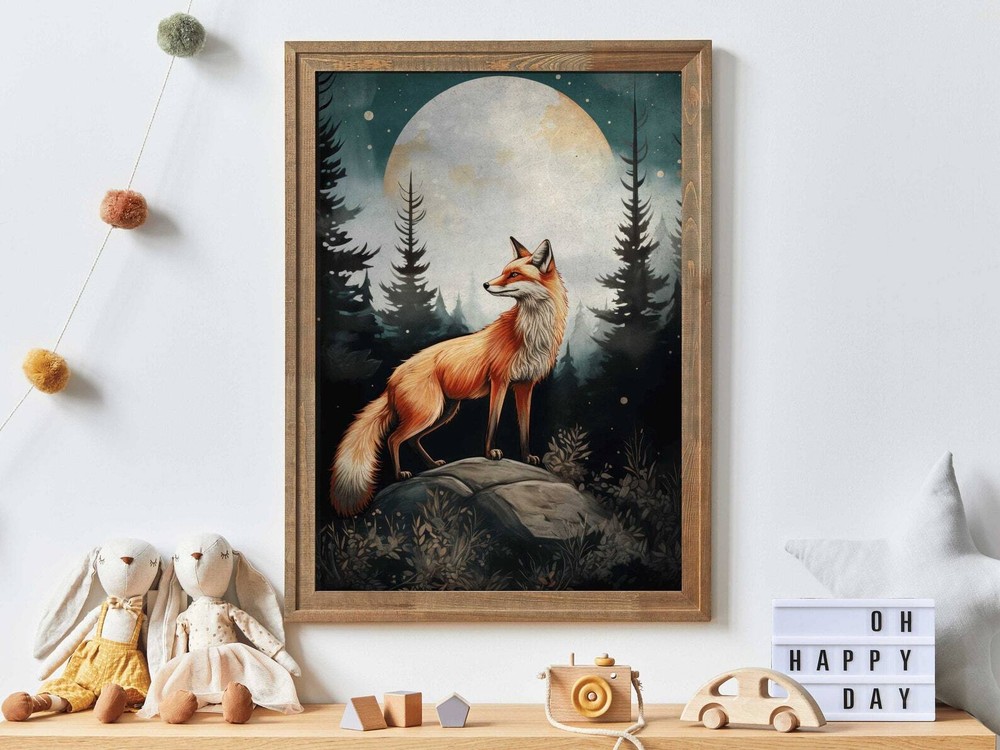 Fox Nursery Decor Watercolor Fox Print Forest Animal Nursery Art Fox Painting