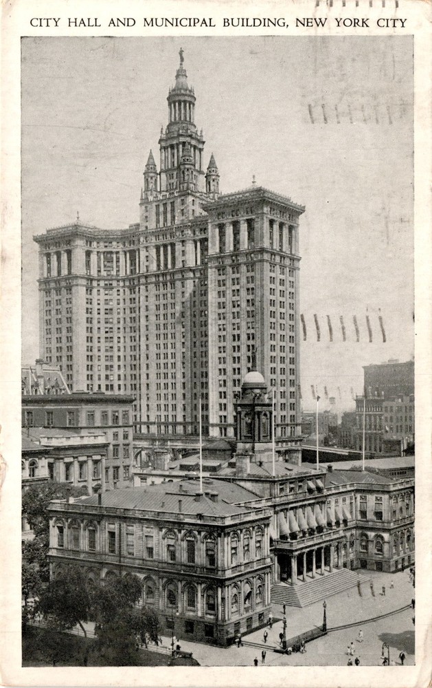 CITY HALL, MUNICIPAL BUILDING, NEW YORK CITY, NEW YORK, Postcard