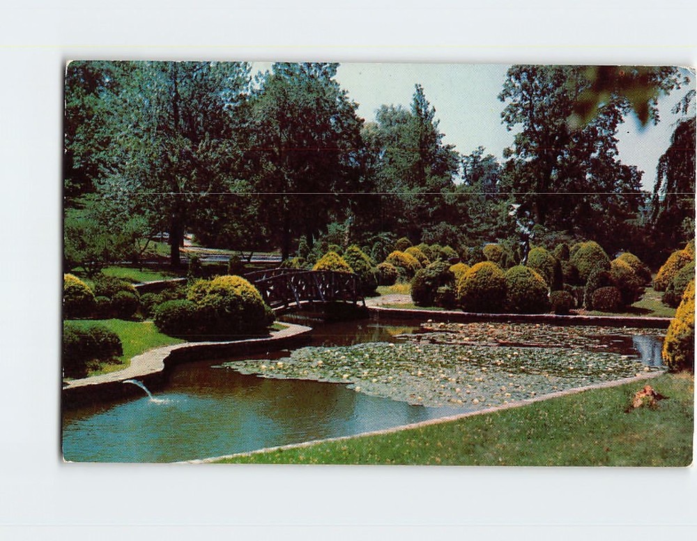 Postcard Rustic Bridge Roger Williams Park Providence Rhode Island USA