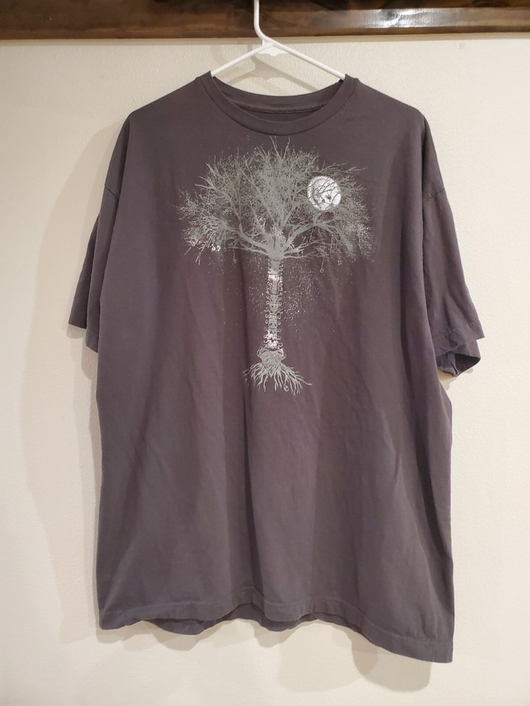 Tell The People Mens XLarge Short Sleeve Gray T Shirt Tree Spine Full Moon