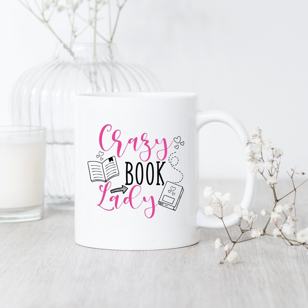 Crazy Book Lady Mug Gift for Readers and Book Lovers