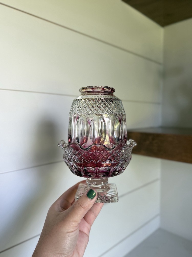 VTG Westmoreland Wakefield Red Flashed Fairy Lamp!
