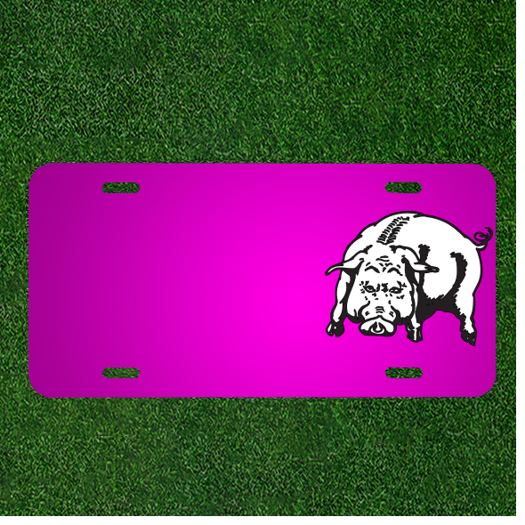Create Your Own Custom Personalized Car License Plate Featuring Names with an Angry Pig Animal Hog Design, Perfect for Unique Vehicle Expression and Gift Ideas