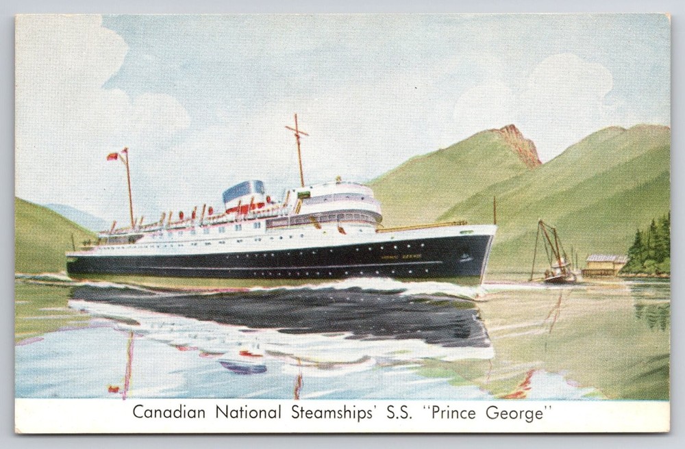 S.S. Prince George Canadian National Steamships Alaska Inside Passage Postcard