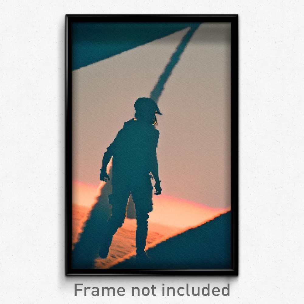 Pixel Art Poster - Flickering Route (8 Bit Psychedelic Trippy Video Game Print)