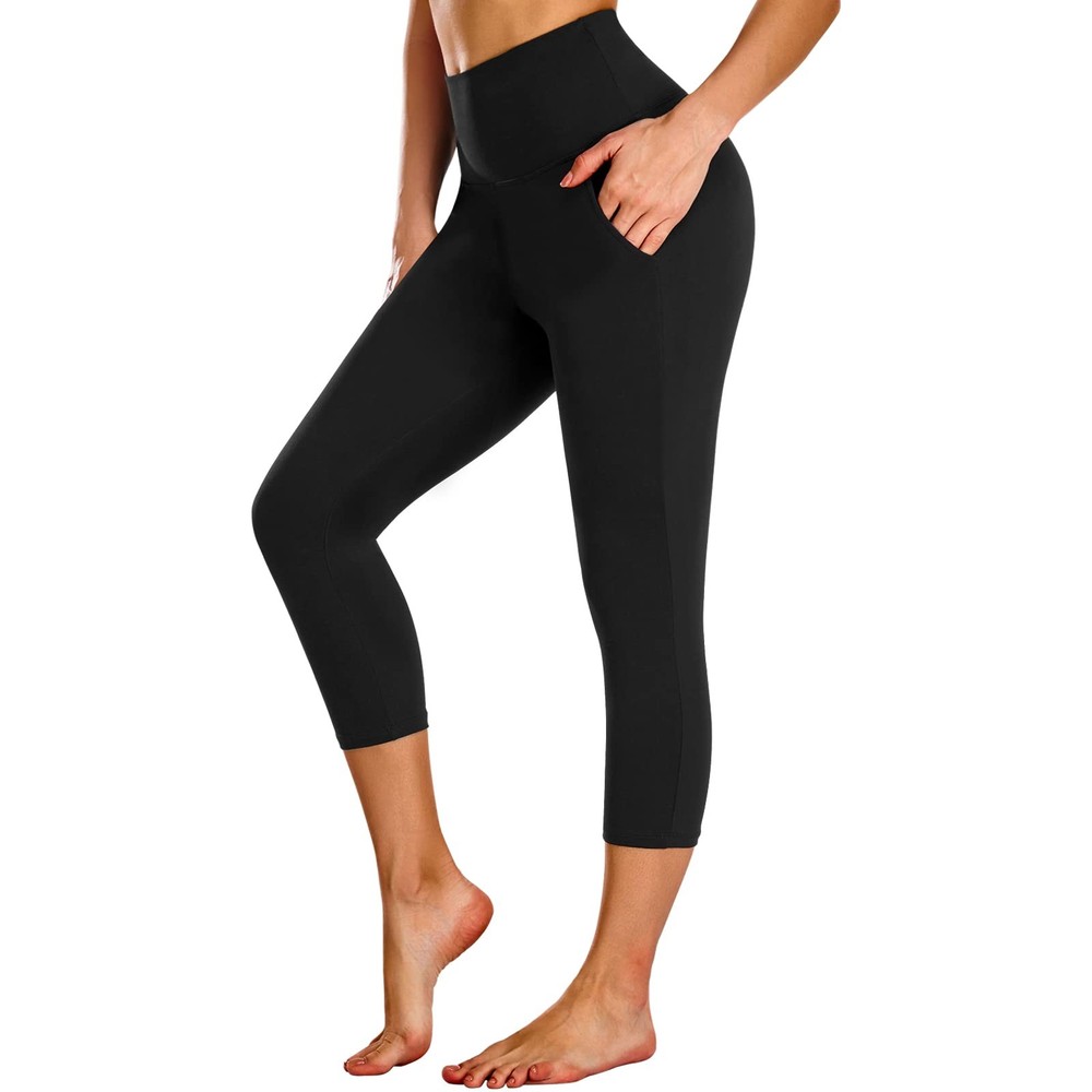 Capri Leggings with Pockets for Women High Waisted Workout Tummy Control Yoga