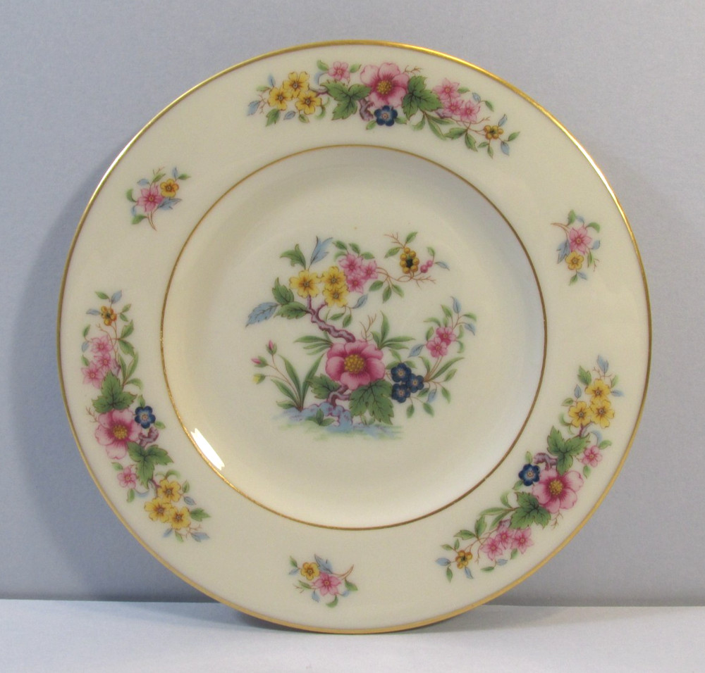 Lenox Avon Floral Bread and Butter Plate with Gold Trim on Rim - S-300