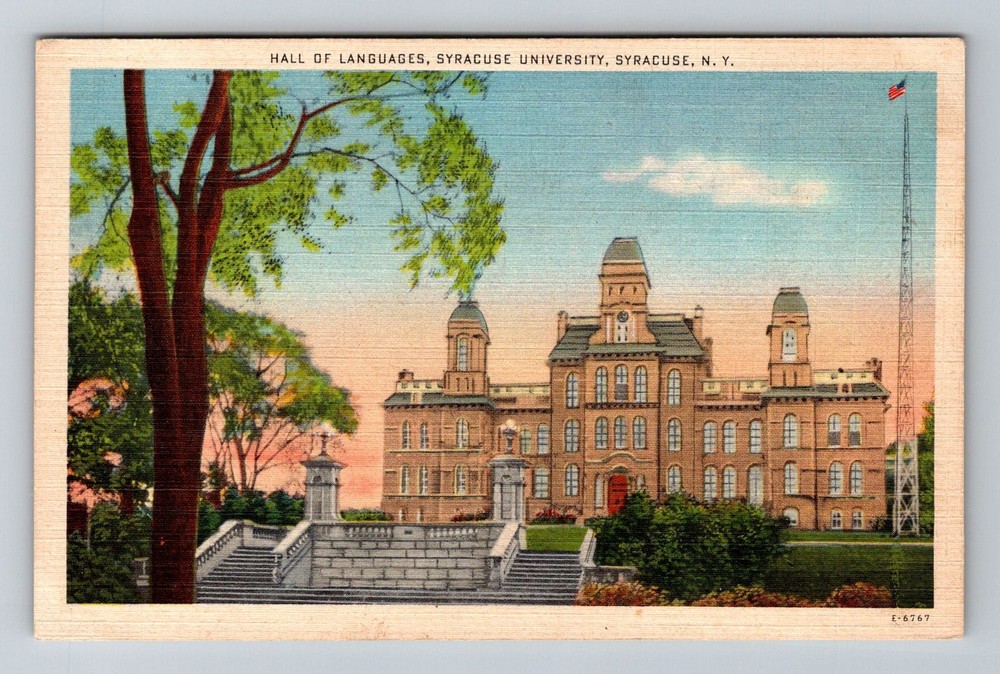 Syracuse, NY-New York, Hall of Languages Syracuse University Vintage Postcard