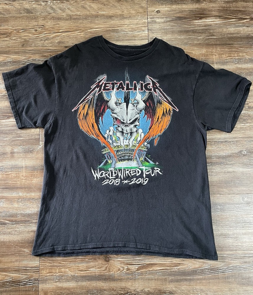 Metallica Shirt Mens XL Black World Wired Tour 2018 2019 Concert Merch Skull Tee
