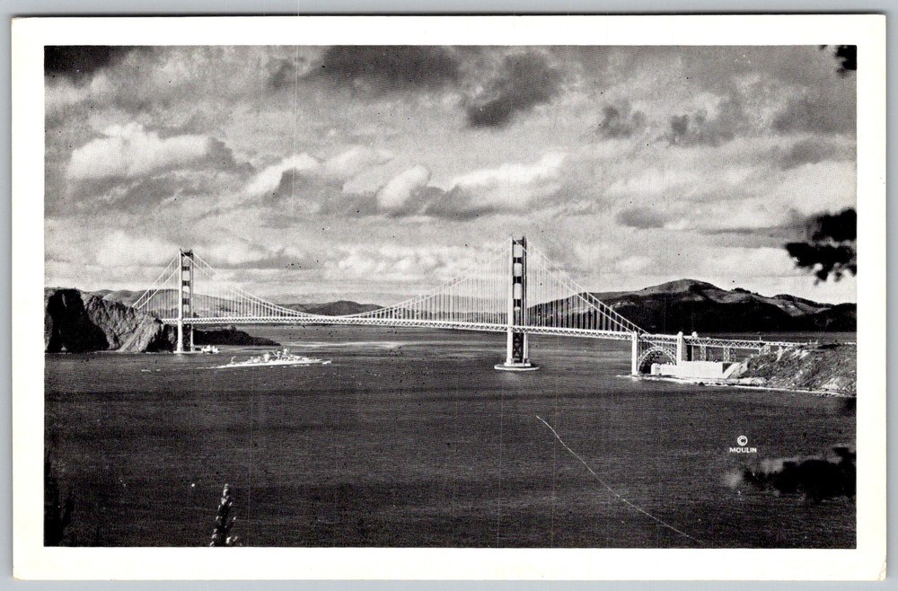 Vtg Postcard Golden Gate Bridge San Francisco, CA 1930s