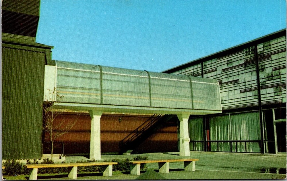 Corning NY Pyrex Bridge Glass Center Steuben Factory Postcard Dexter 1950s