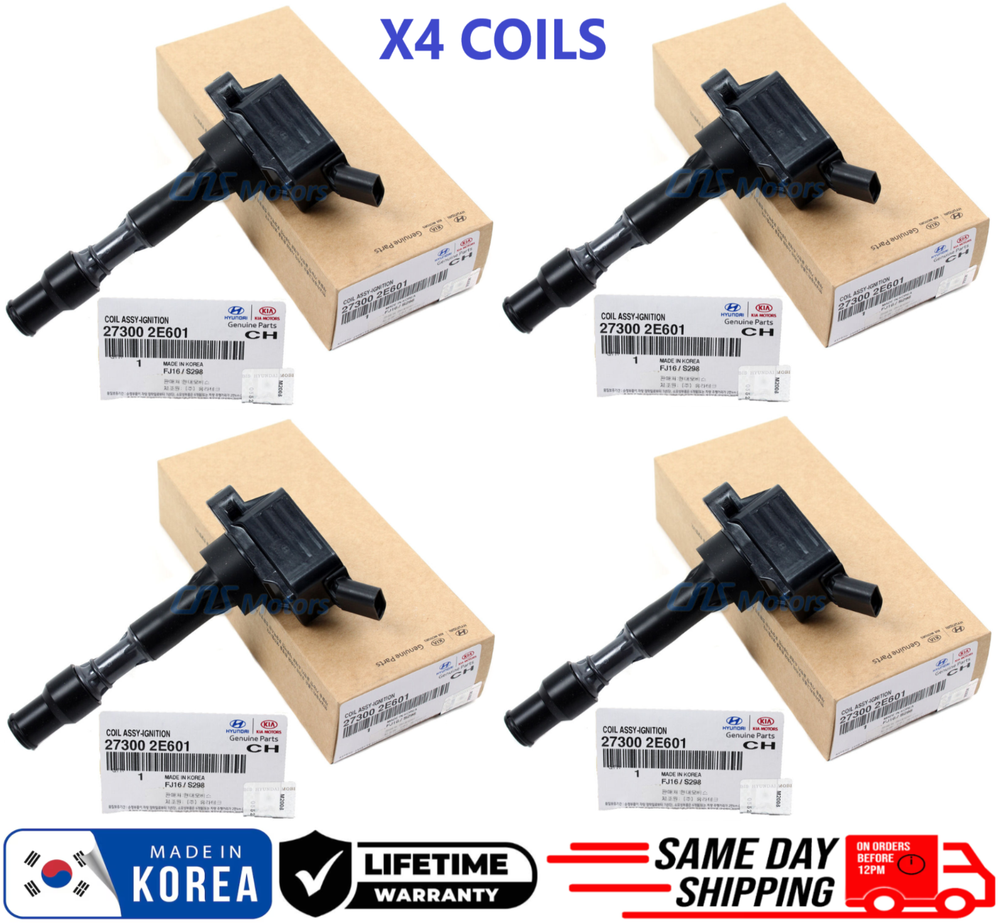 NEW GENUINE Ignition Coils For 2015-2019 Hyundai & Kia 2.0L I4, 27300-2E601