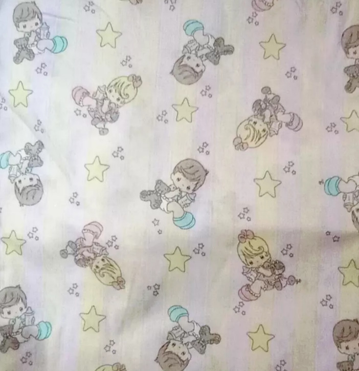 precious moments boy girl fun fabric length stars 12 x 12 inch 1pc