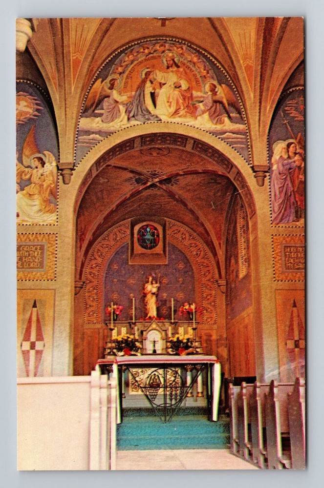 Indiana IN St Meinrad Interior Of Monte Cassino Chapel Vintage Postcard