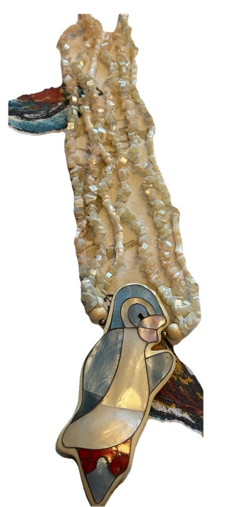 White Translucent Necklace Molded Penguin Main Piece