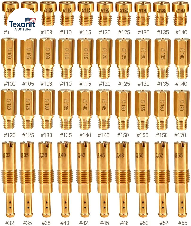 40 Pcs Main Jets Slow Jets Pilot Cleaner Tool Kit Fits for PWK CVK PE Keihin OKO